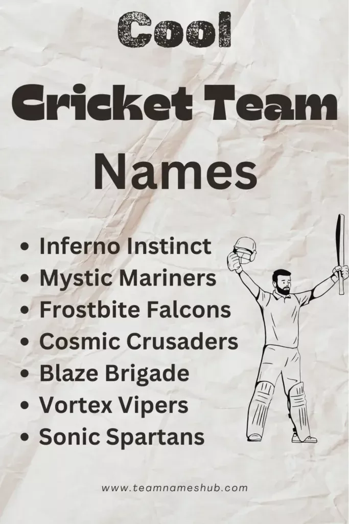 List of Cool Cricket Team Names