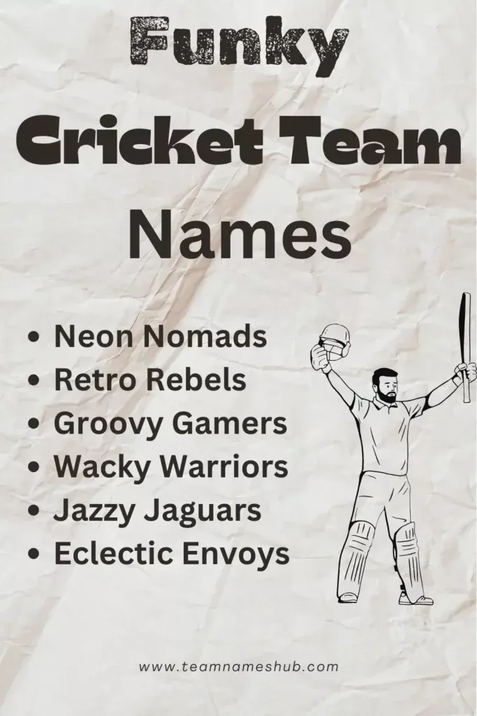 List of Funky Cricket Team Names