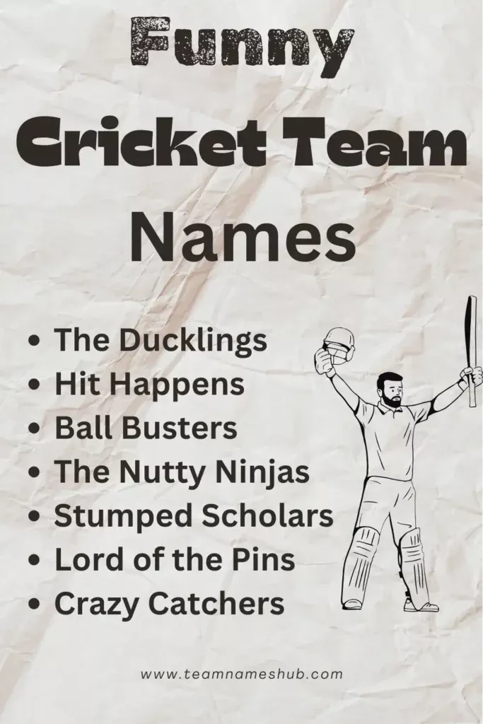List of Funny Cricket Team Names